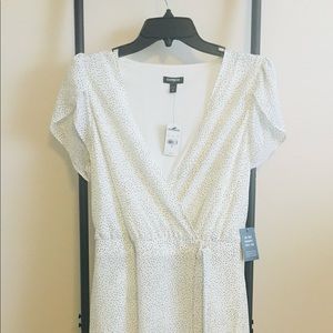 Express Wrap Polka Dot Dress Flutter Sleeves size M